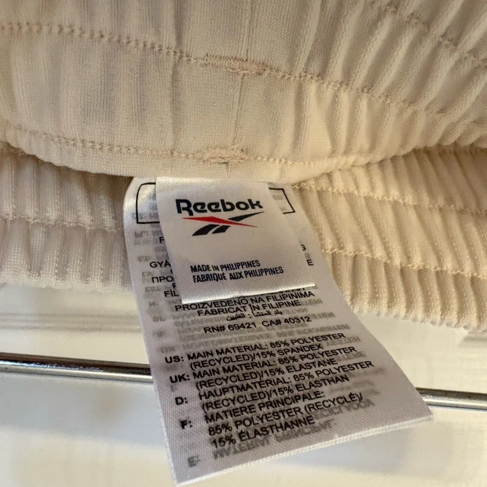 Reebok Baseball Creme & Brown Stripe Highrise Loose Track Pant Small - Picture 8 of 16